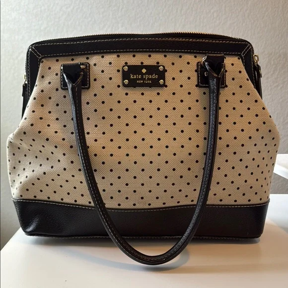 Kate Spade Black and Cream Polka Dot Shoulder Bag - Picture 1 of 6